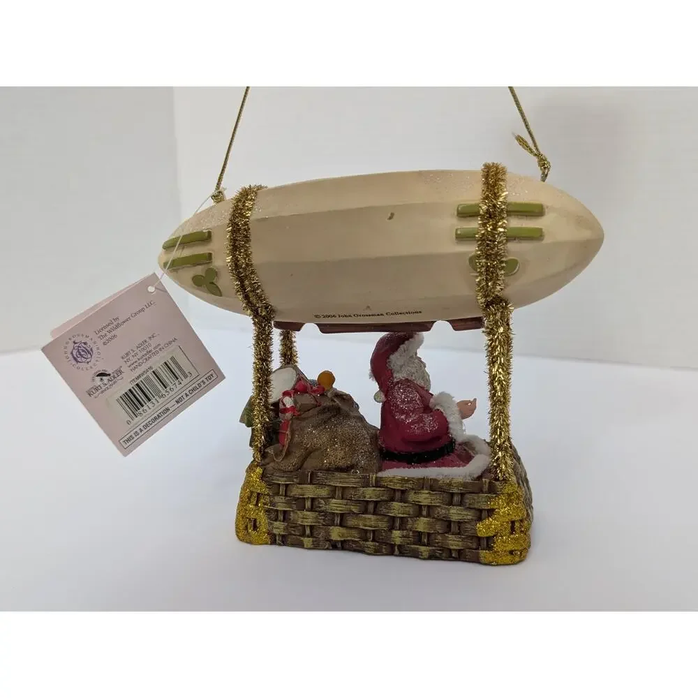 John Grossman Collection Santa Zeppelin Airship Ornament Kurt S. Adler NEW TAGS